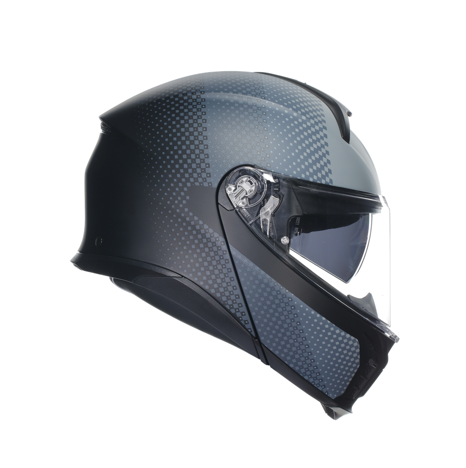 TOURMODULAR TEXTOUR MATT BLACK/GREY - MOTORBIKE FLIP UP HELMET E2206