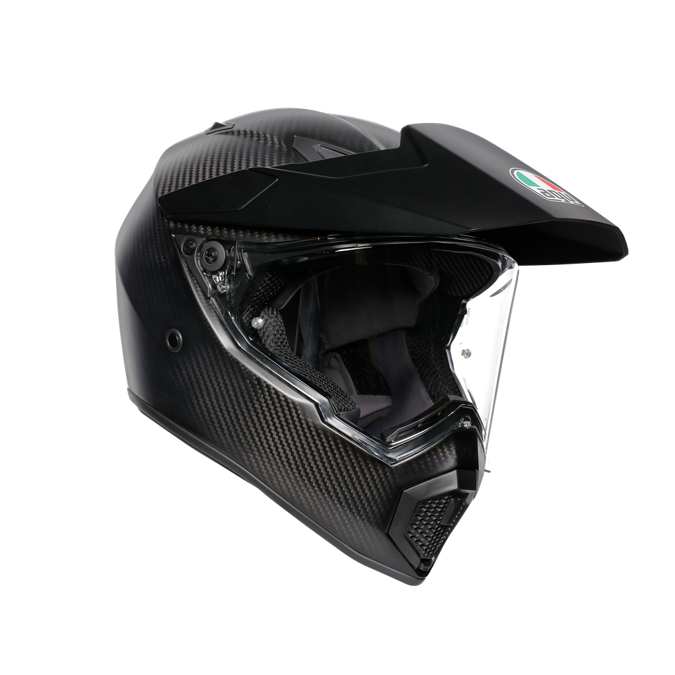 AX9 MONO MATT CARBON - MOTORBIKE FULL FACE HELMET E2206
