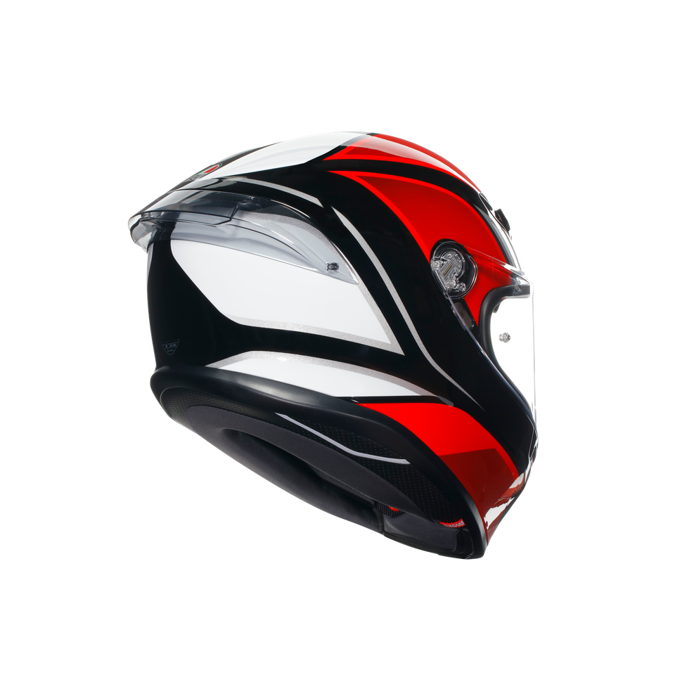 K6 S HYPHEN BLACK/RED/WHITE - MOTORBIKE FULL FACE HELMET E2206