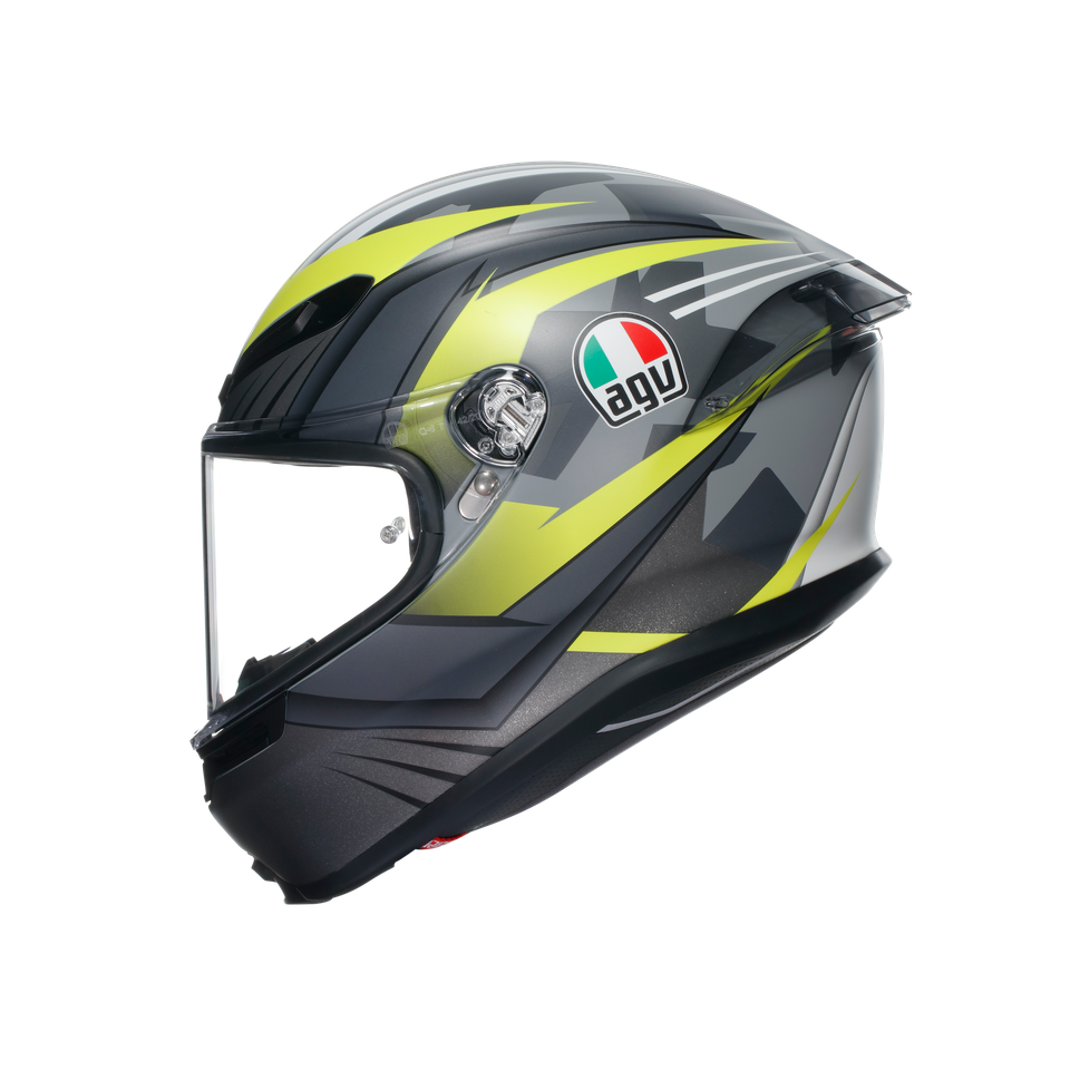 K6 S EXCITE MATT CAMO/YELLOW FLUO - MOTORBIKE FULL FACE HELMET E2206