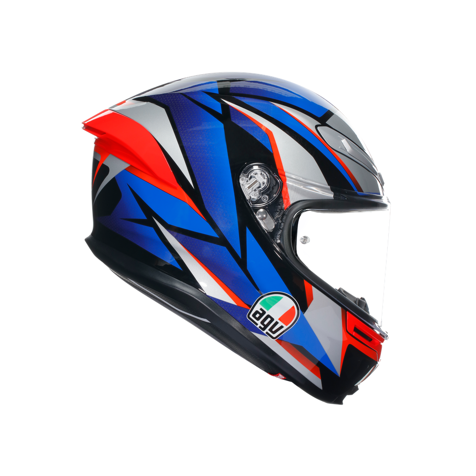 K6 S SLASHCUT BLACK/BLUE/RED - MOTORBIKE FULL FACE HELMET E2206