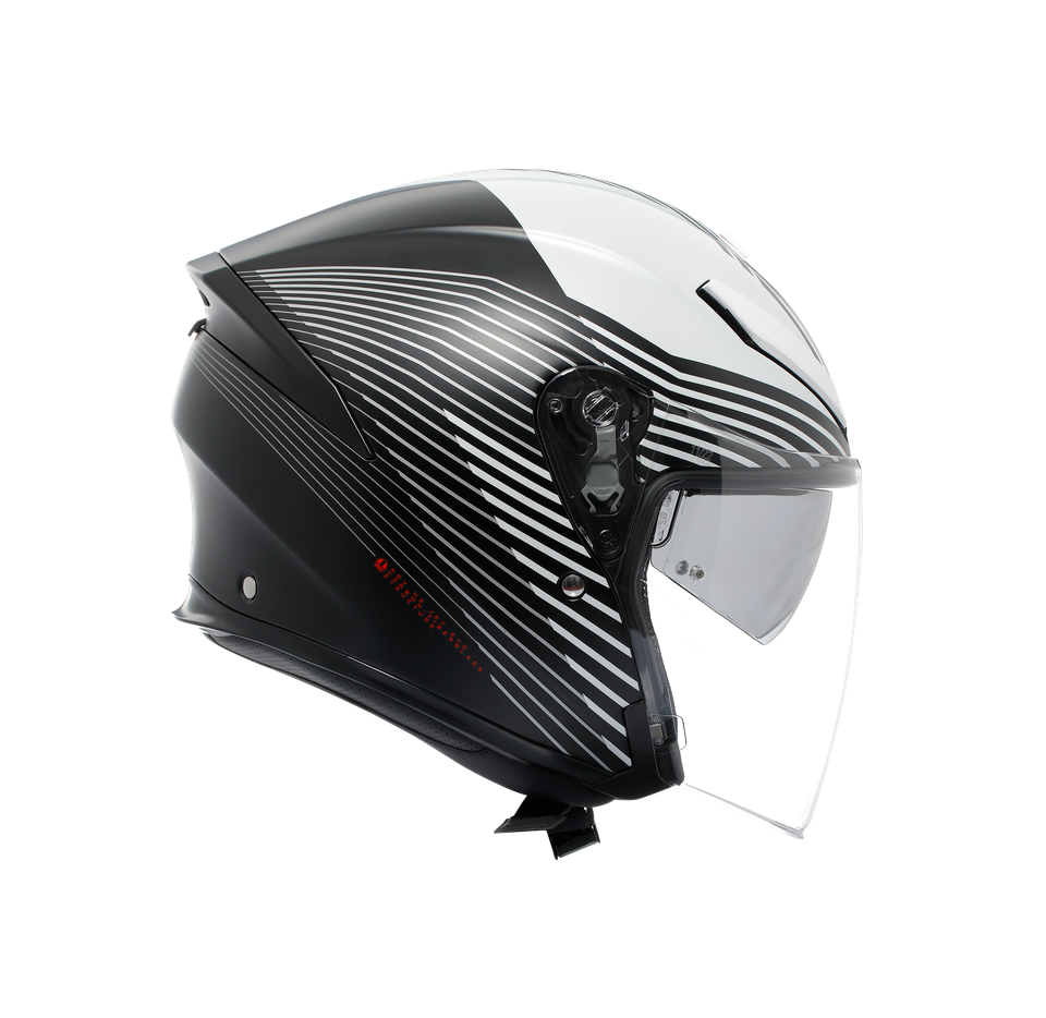 K5 JET EVO CONTROL MATT BLACK/WHITE - MOTORBIKE OPEN FACE HELMET E2206