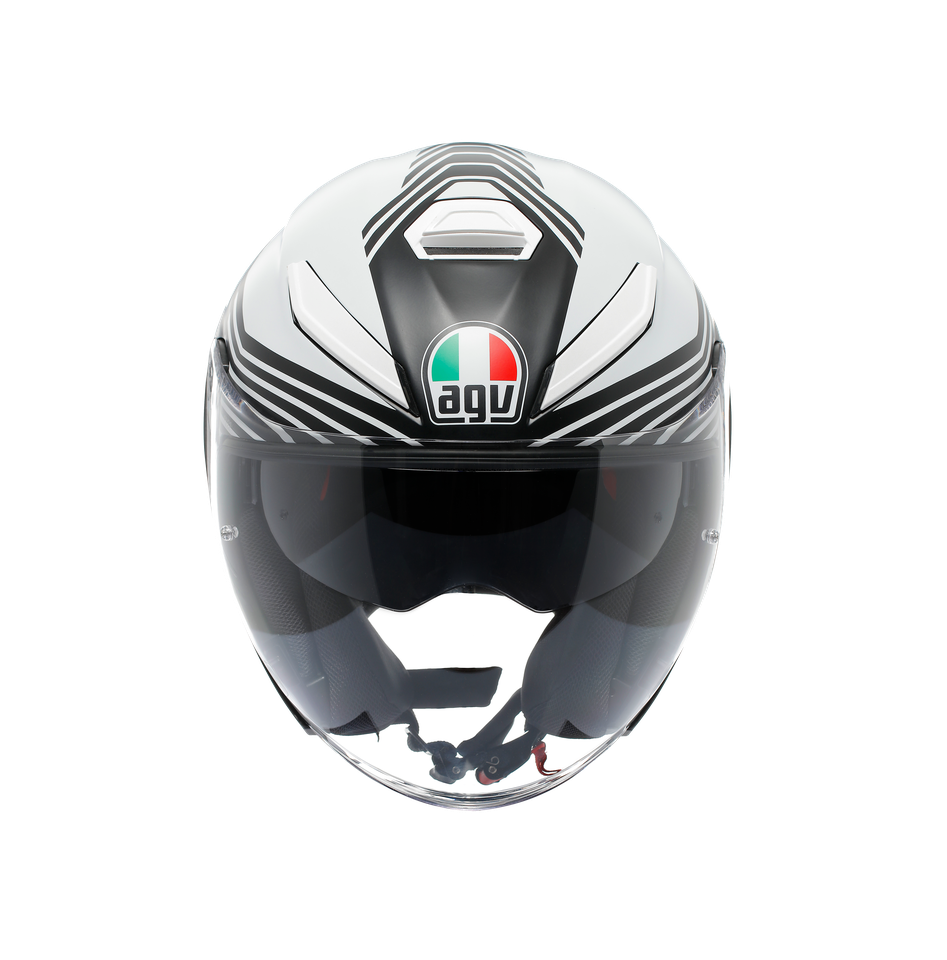 K5 JET EVO CONTROL MATT BLACK/WHITE - MOTORBIKE OPEN FACE HELMET E2206