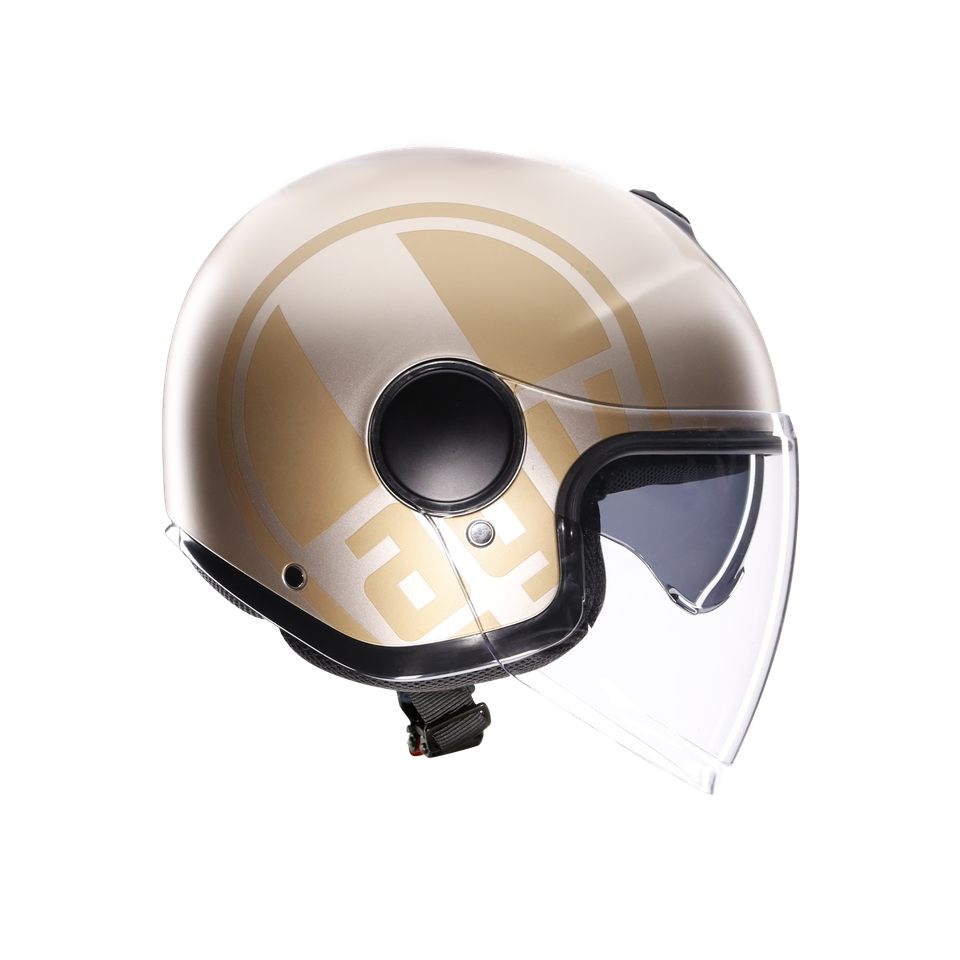ETERES SIROLO MATT WHITE/GOLD - MOTORBIKE OPEN FACE HELMET E2206
