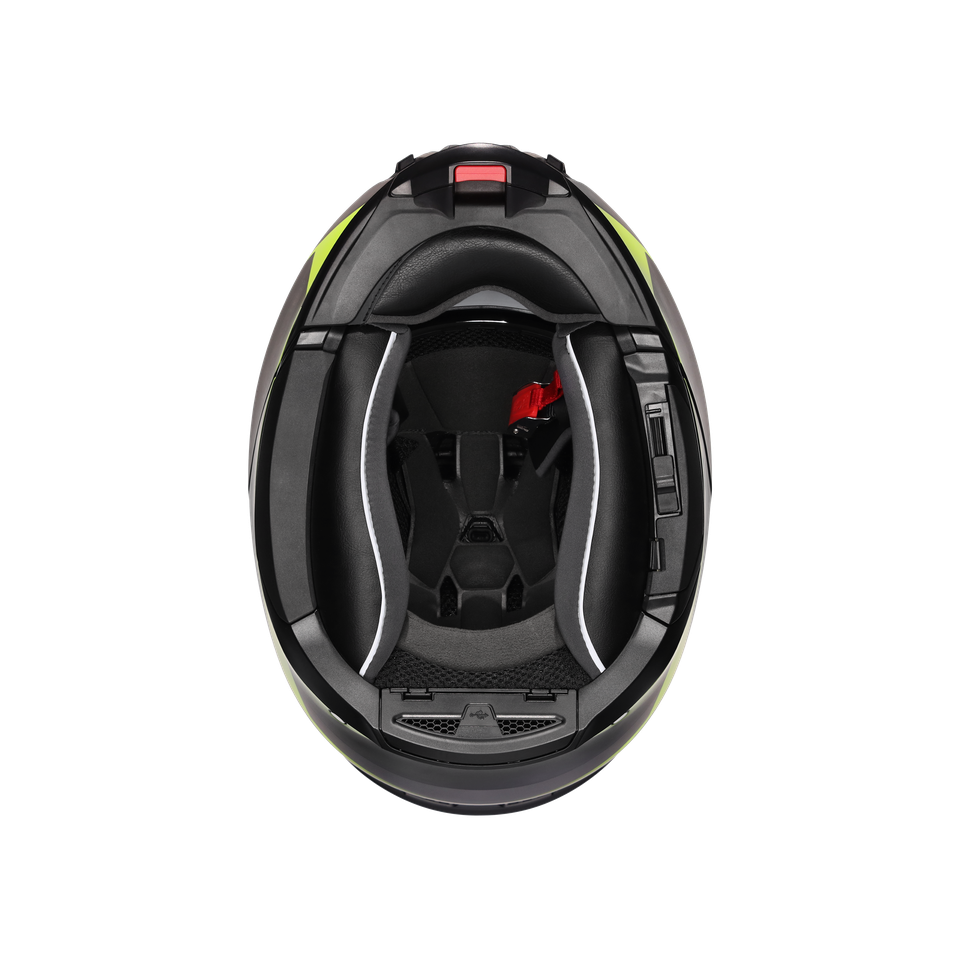 TOURMODULAR PERCEPTION MATT BLACK/YELLOW FLUO - MOTORBIKE FLIP UP HELMET E2206