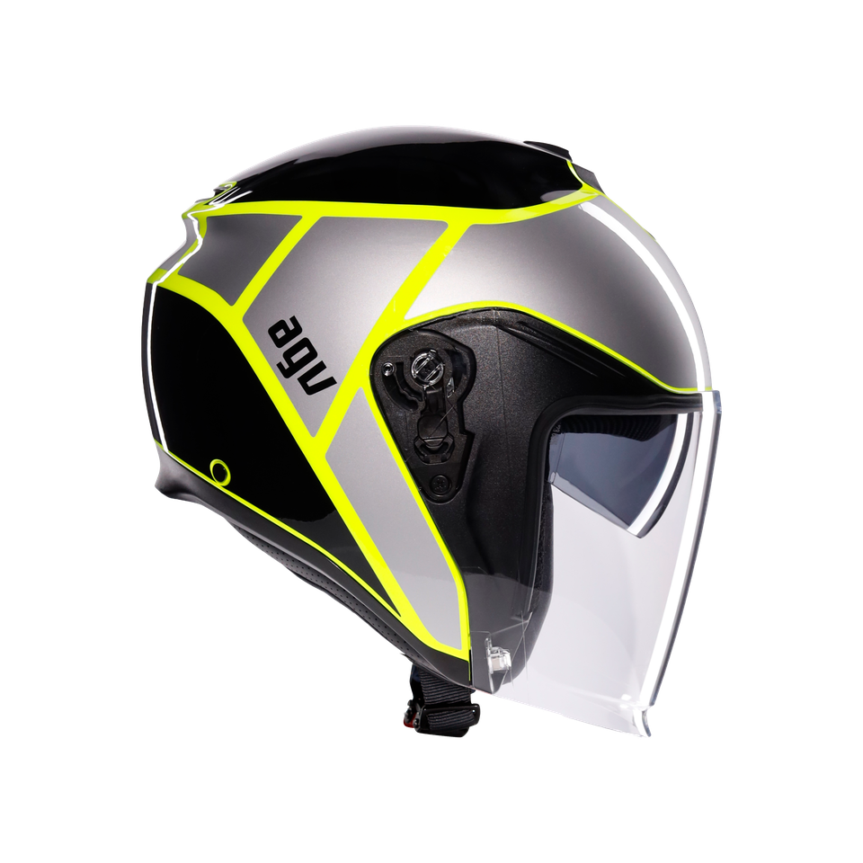 IRIDES DAVAO BLACK/GREY/YELLOW FLUO - MOTORBIKE OPEN FACE HELMET E2206