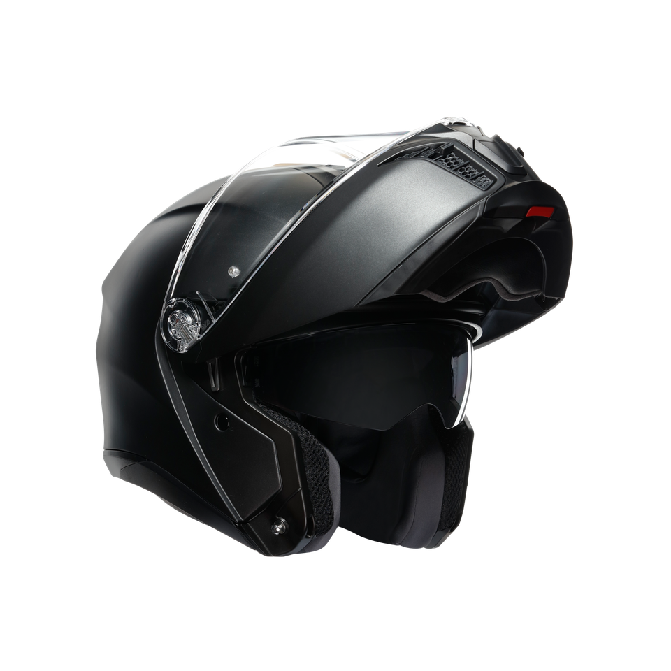 TOURMODULAR MATT BLACK - MOTORBIKE FLIP UP HELMET E2206