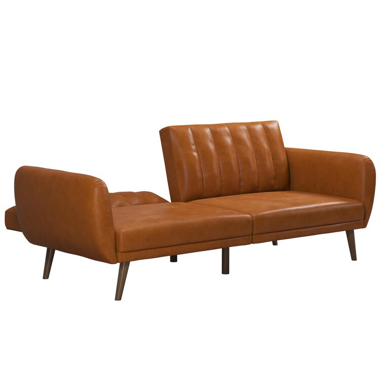 Brittany 81.5'' Vegan Leather Convertible Sofa