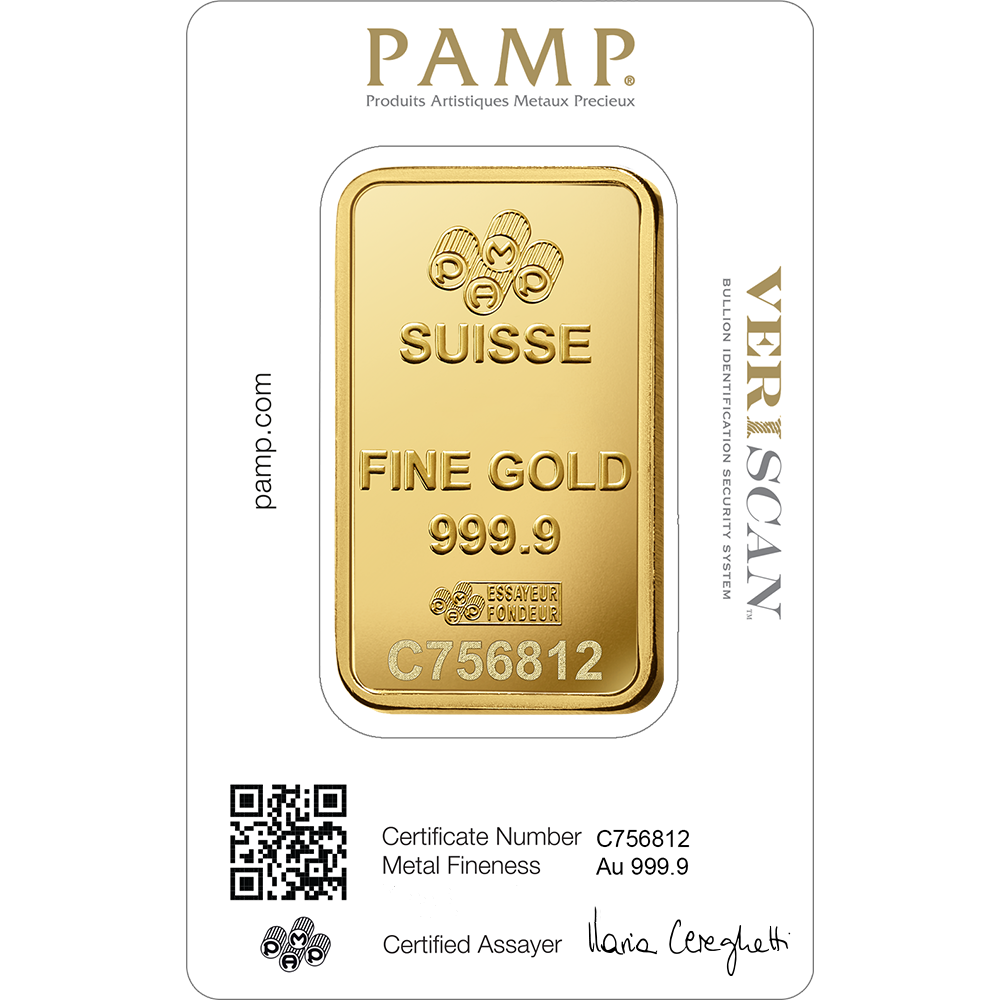 5 Gram Gold Bar PAMP Suisse Lady Fortuna Veriscan