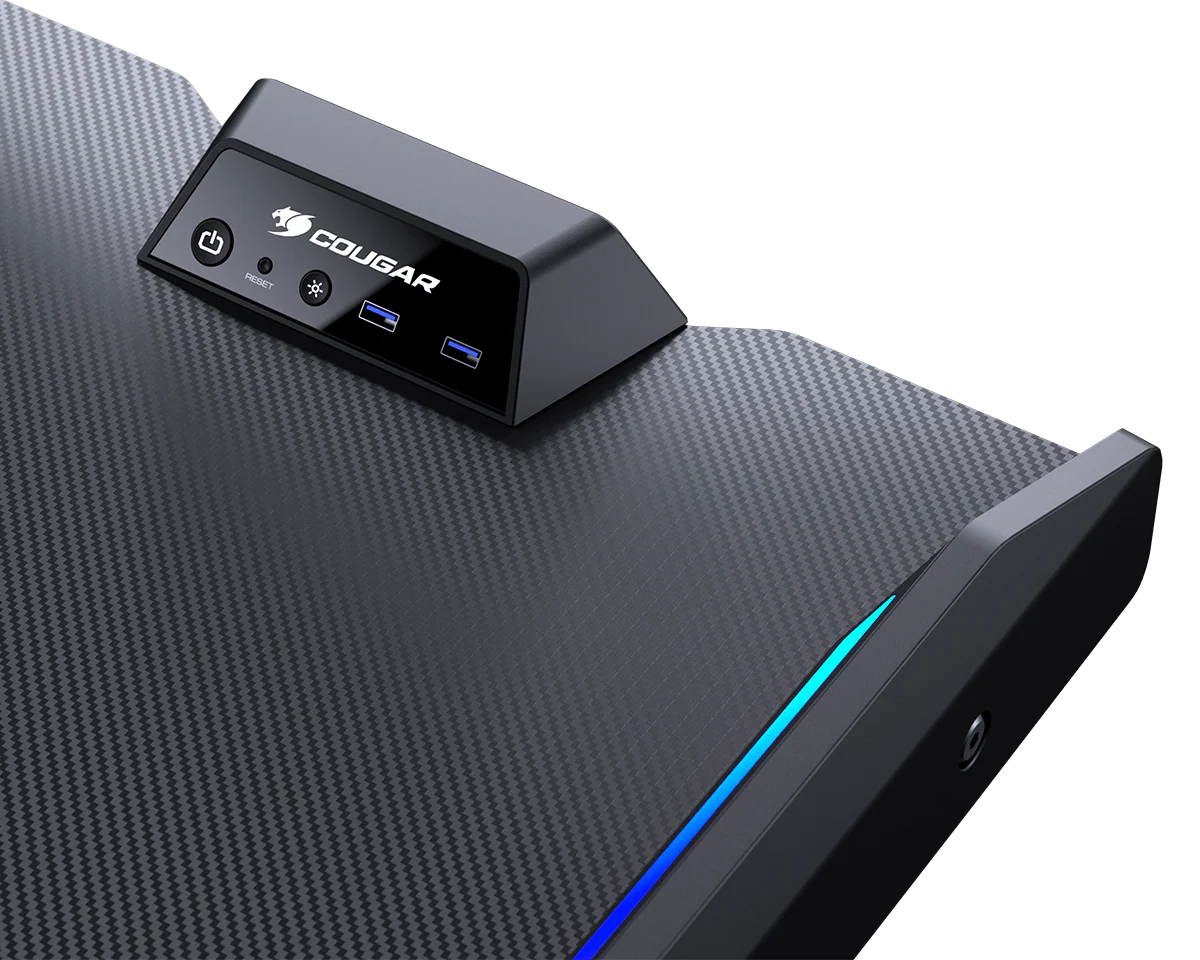 Cougar Gaming-Tisch Mars. Led-Licht schwarz