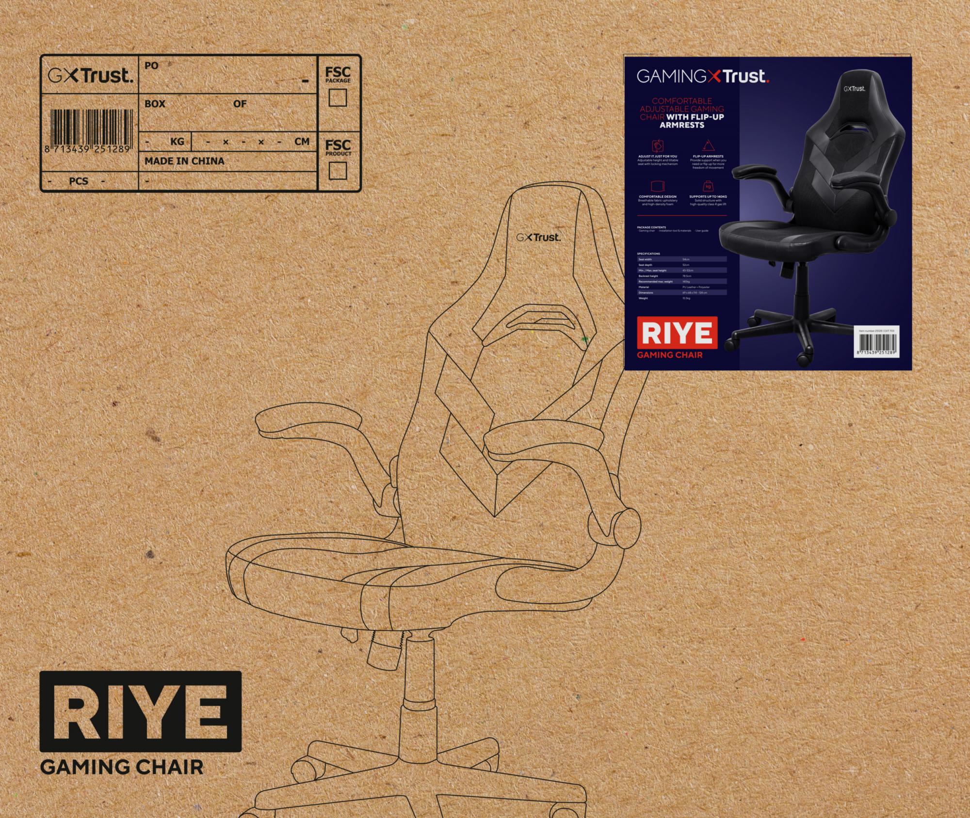 TRUST GXT703 RIYE GAMING CHAIR - BLACK