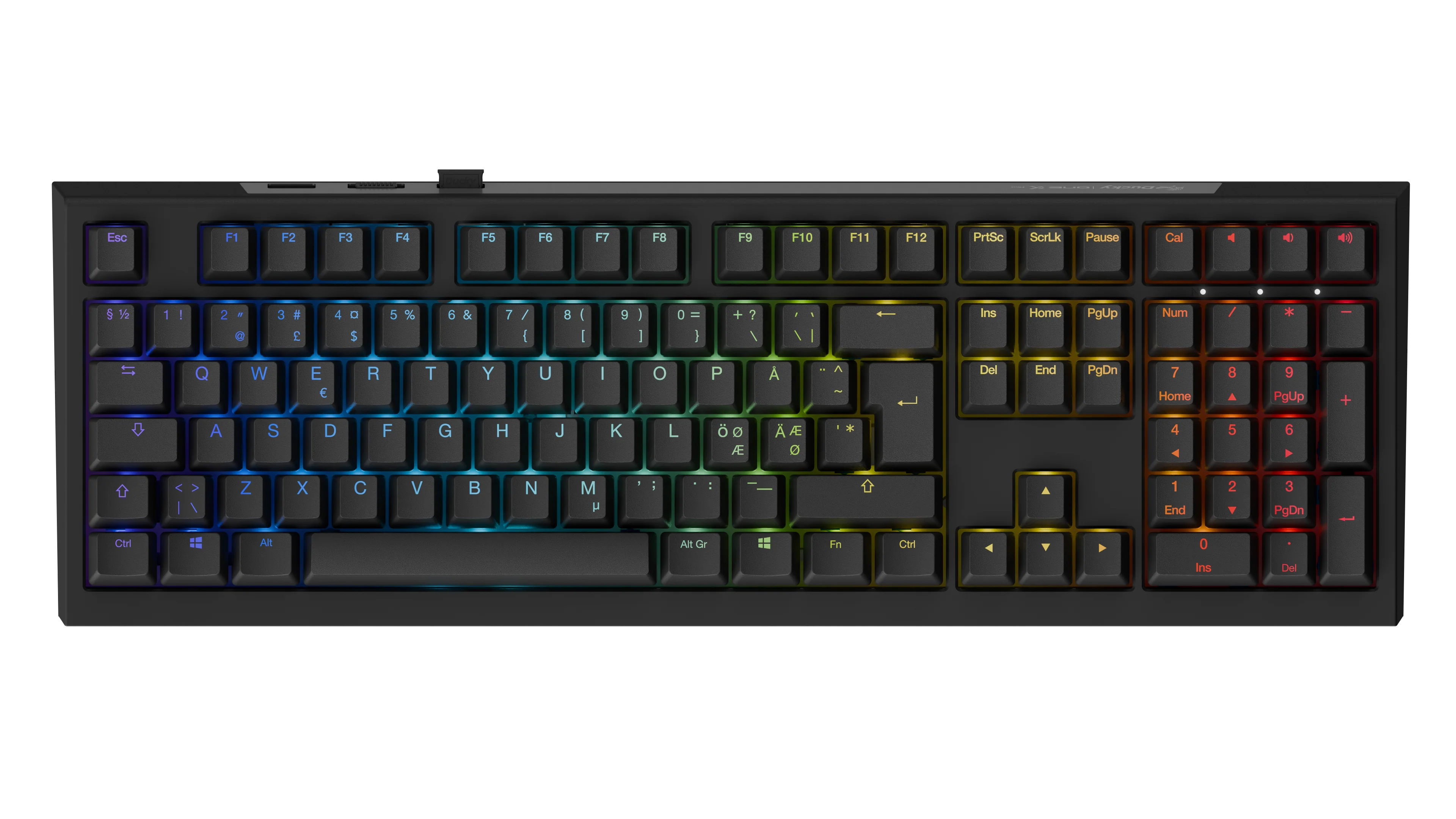Ducky One X - Black Nordic - Fullsize 100% - Ducky Inductive Switch (analog) Tri-Mode (Trådløs. BT. Cord)