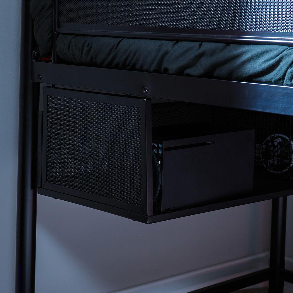 XROCKER CONTRA MID-SLEEPER GAMING BUNK BED WITH REVERSIBLE PROFILE - BLACK AND CAMO