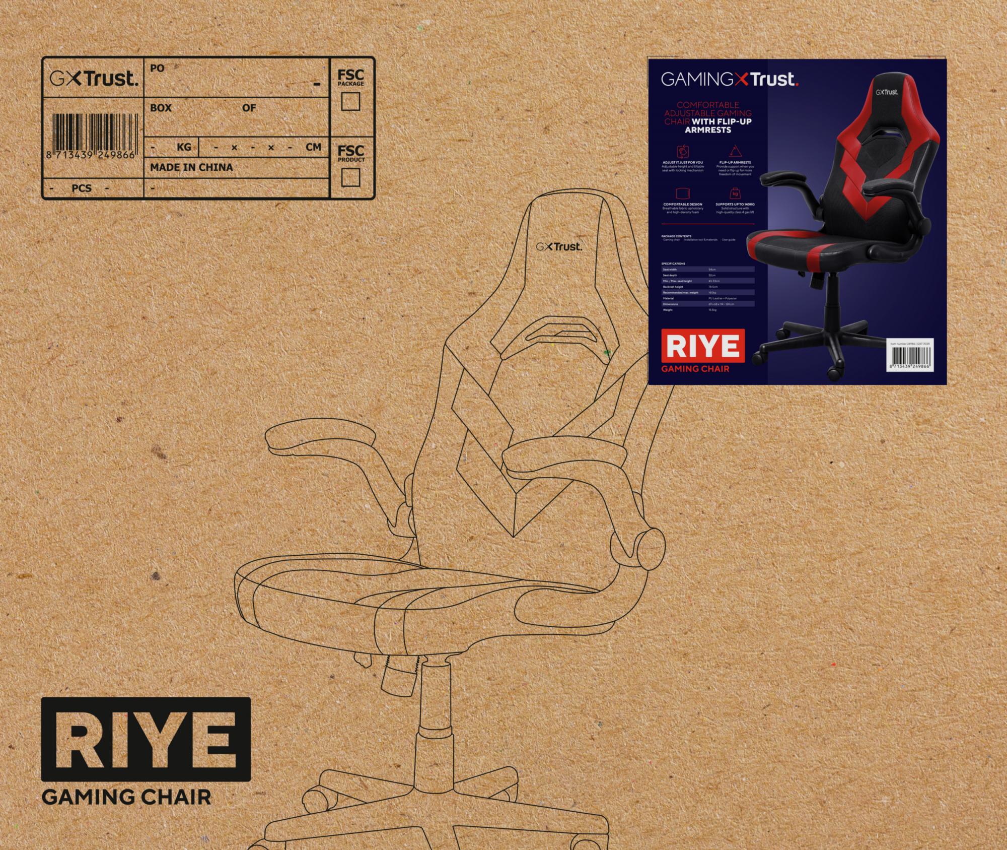 TRUST GXT703R RIYE GAMING CHAIR - RED