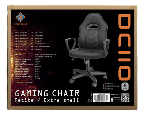 DELTACO GAMING GAM-094 Gamer Stol Sort