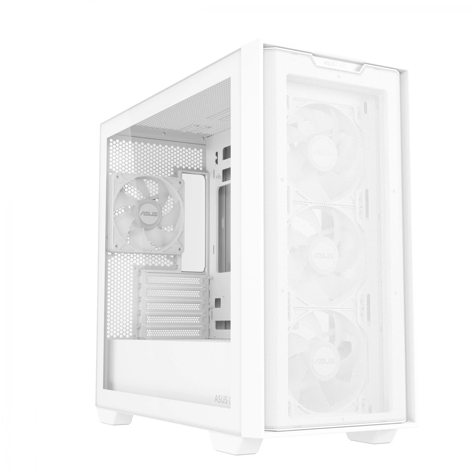 ASUS A21 PLUS mATX Case with 4 Pre-installed ARGB Fans. BTF support - White