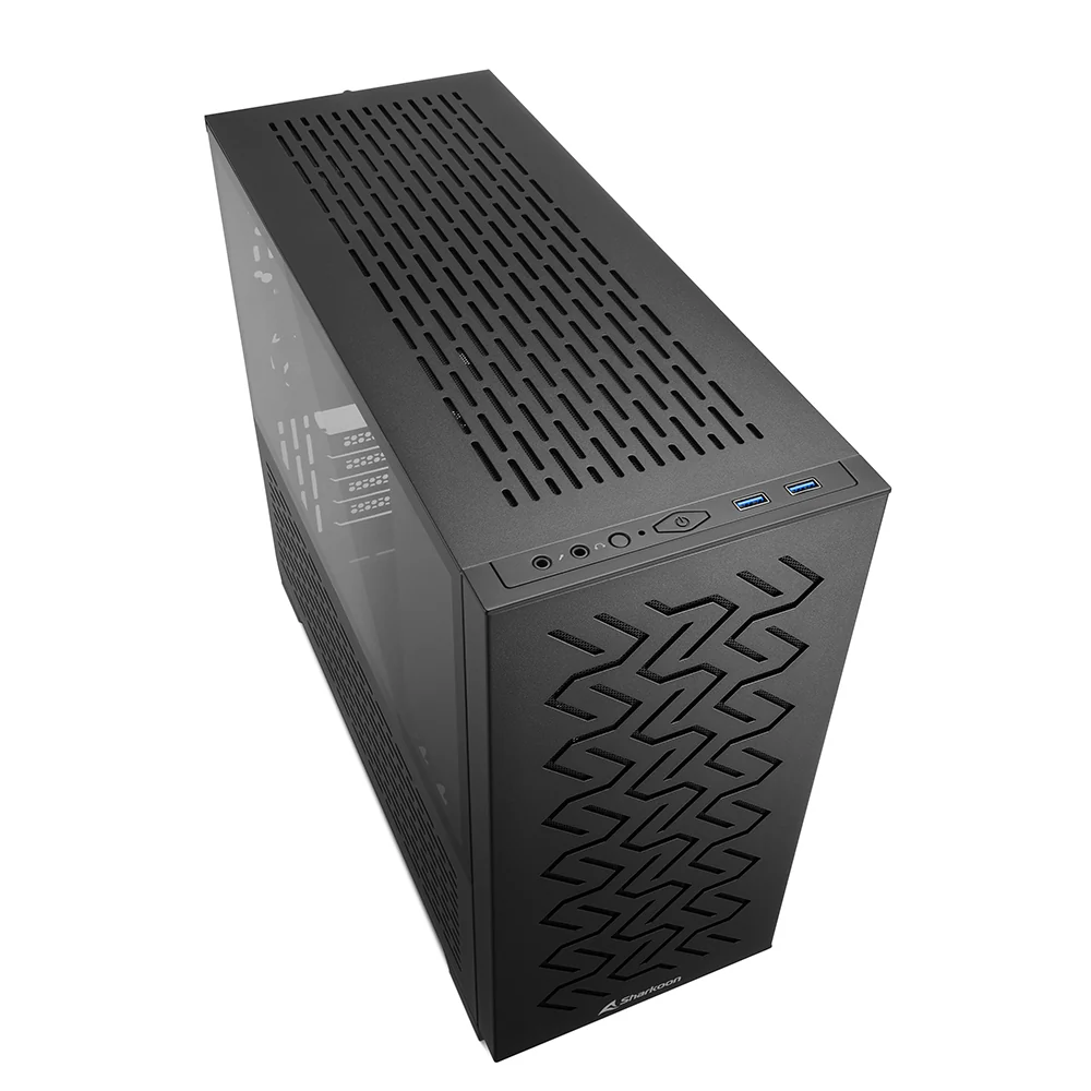 Sharkoon MS-Z1000. gaming tower case (black. tempered glass side panel)