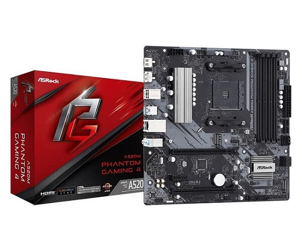 ASRock A520M Phantom Gaming 4 - mATX - A520  - Bundkort- AM4 - bundkort