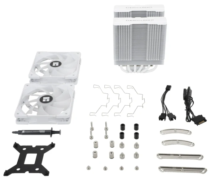 Thermalright Peerless Assasin 120 White ARGB - CPU cooler. dual tower. full white with top plate and ARGB fan