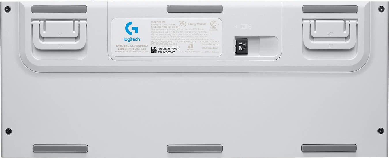 Logitech - G915 TKL Tenkeyless LIGHTSPEED Gaming Keyboard - WHITE -TACTILE SWITCH (Nordic)