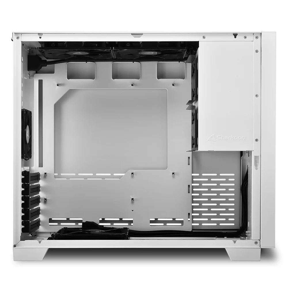 Sharkoon MS-Y1000. gaming tower case (white. tempered glass side panel)