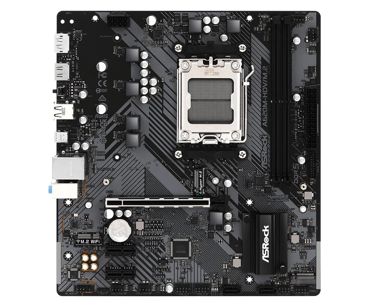ASRock A620M-HDV/M.2 - AM5 - Bundkort