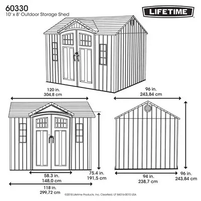 LIFETIME 10 FT. X 8 FT. OUTDOOR STORAGE SHED