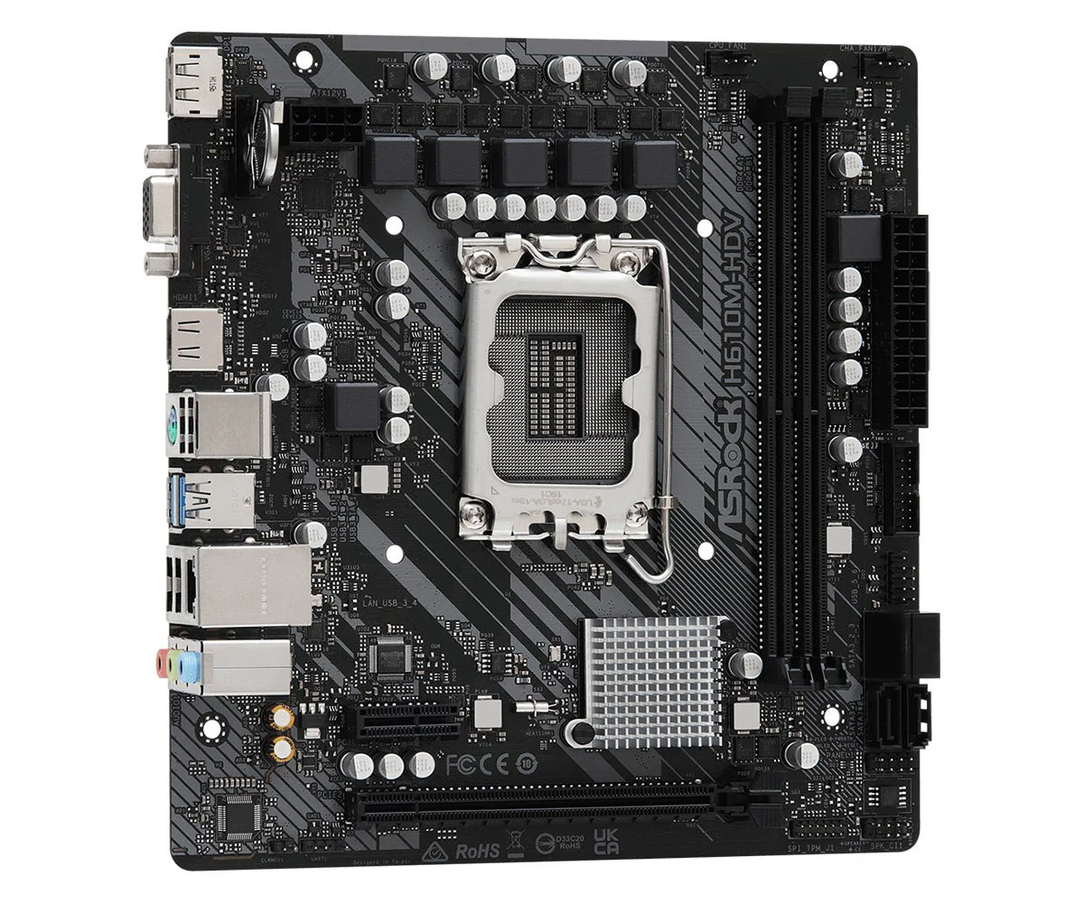ASRock H610M-HDV Micro-ATX LGA1700  Intel H610 - Bundkort