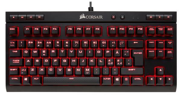 Corsair Gaming K63 Kompakte mechanische Tastatur. rote LED mit Hintergrundbeleuchtung. Cherry MX Red