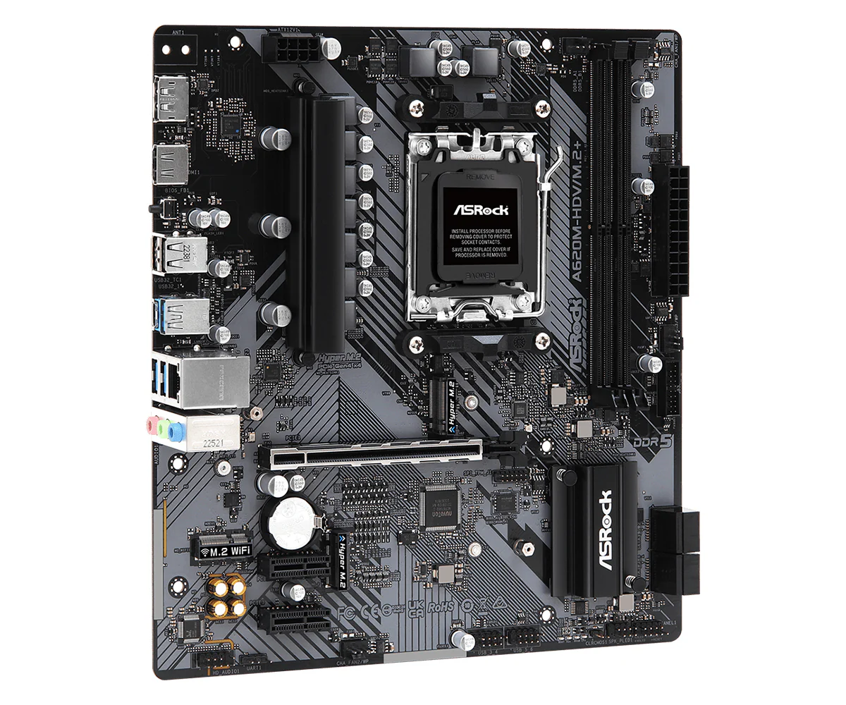 ASRock A620M-HDV/M.2+ - AM5 - Bundkort