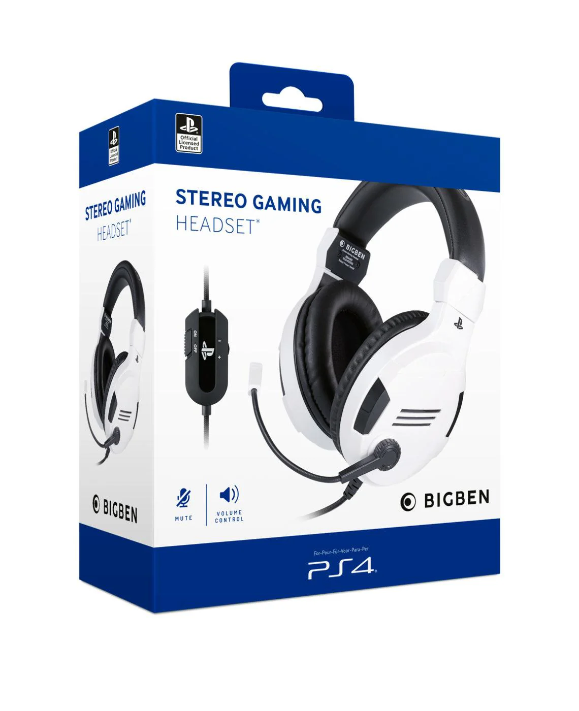 Playstation 4 HW Bigben Stereo Gaming Headset v3 (White)