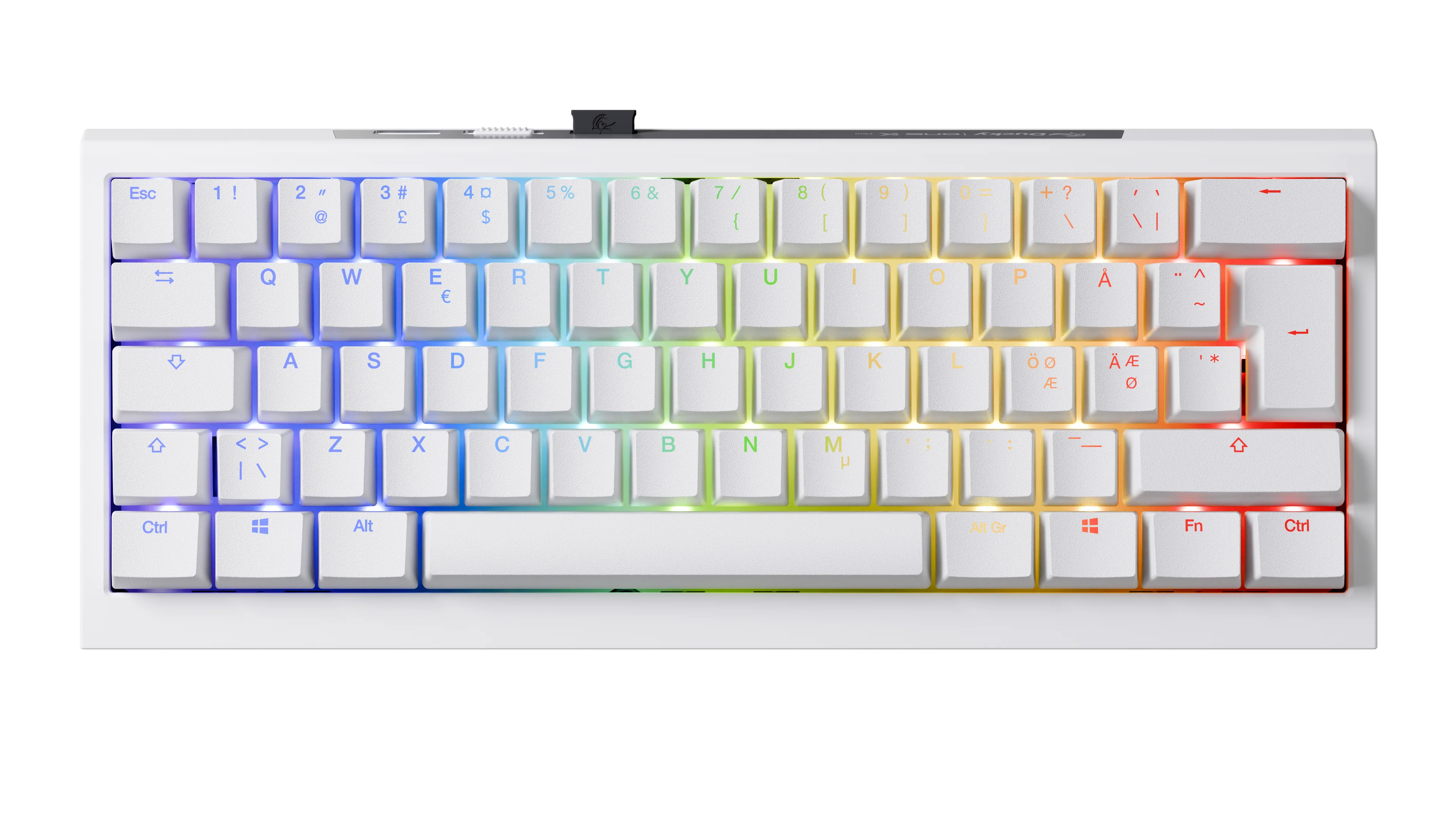 Ducky One X - White Nordic - Mini 60% - Ducky Inductive Switch (analog) Tri-Mode (Trådløs. BT. Cord)