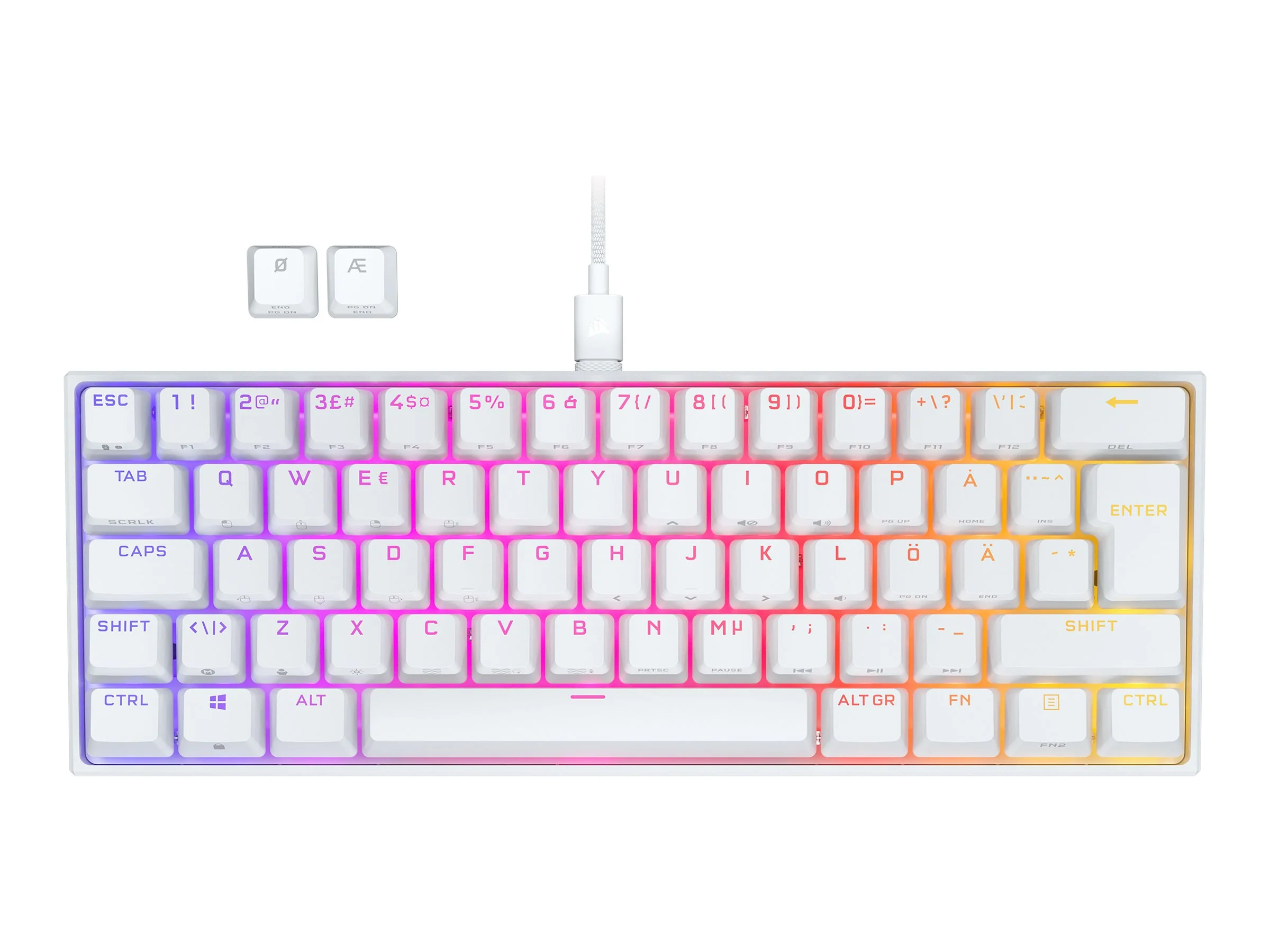 CORSAIR Gaming K65 RGB MINI 60 % Tastatur. mechanische RGB-Verkabelung. nordisch (Dänisch/Finnisch/Norwegisch/Schwedisch)