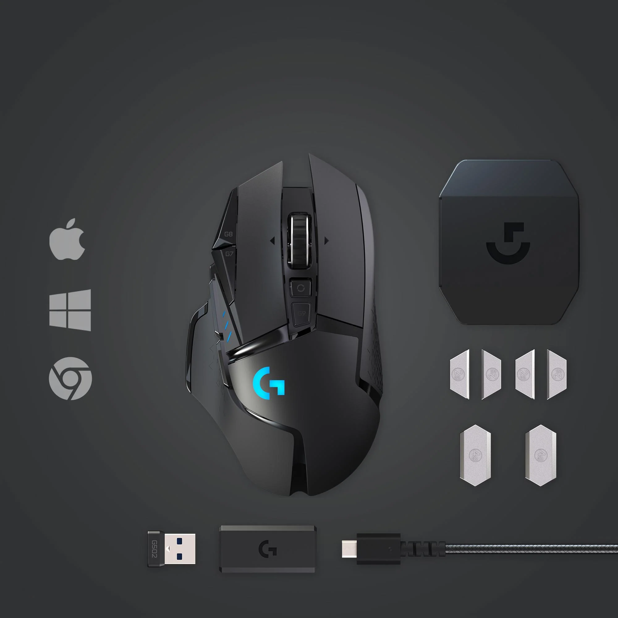 Logitech G502 Lightspeed Wireless - Gaming Mus - Sort