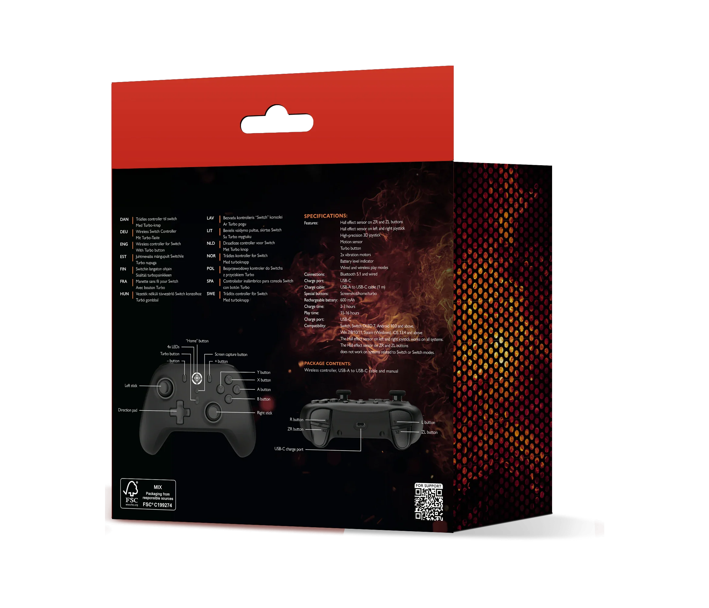 Deltaco - Wireless Switch Gamepad med Bluetooth 5.1