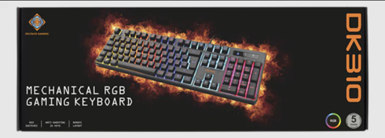 DELTACO GAMING DK310 Tastatur Mekanisk RGB Kabling