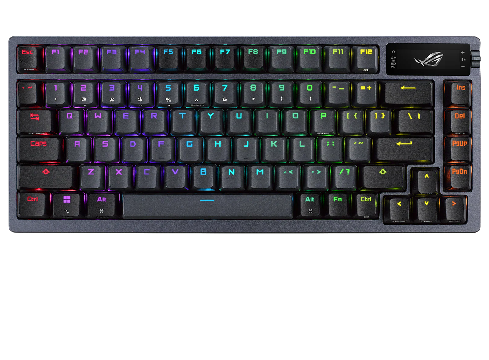 ASUS ROG AZOTH 75 % kabellose DIY-RGB-Gaming-Tastatur. rote NX-Schalter. OLED-Display. PBT-Taste