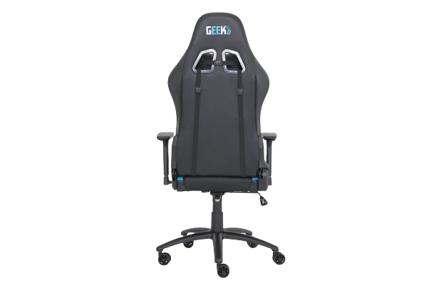 Geekd Vulcan Gaming-Stuhl. Schwarz/Blau – Oberseite aus PU-Leder – bis zu 120 kg