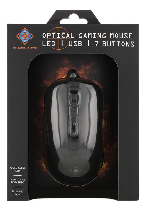 Deltaco - DM110 Gaming Mus - 7 Knapper - LED - Sort