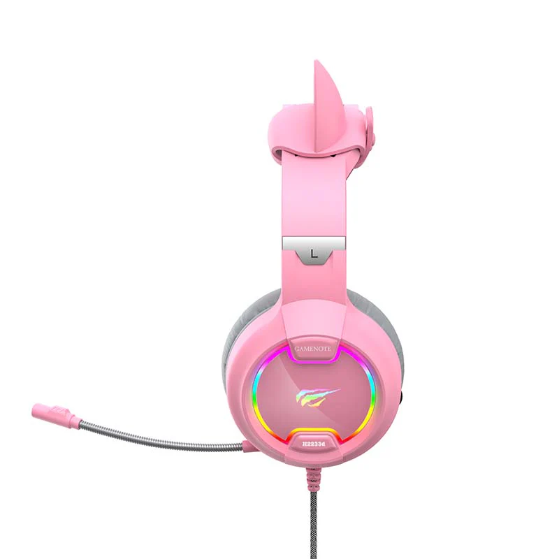Gaming headphones Havit GAMENOTE H2233d  RGB (pink)