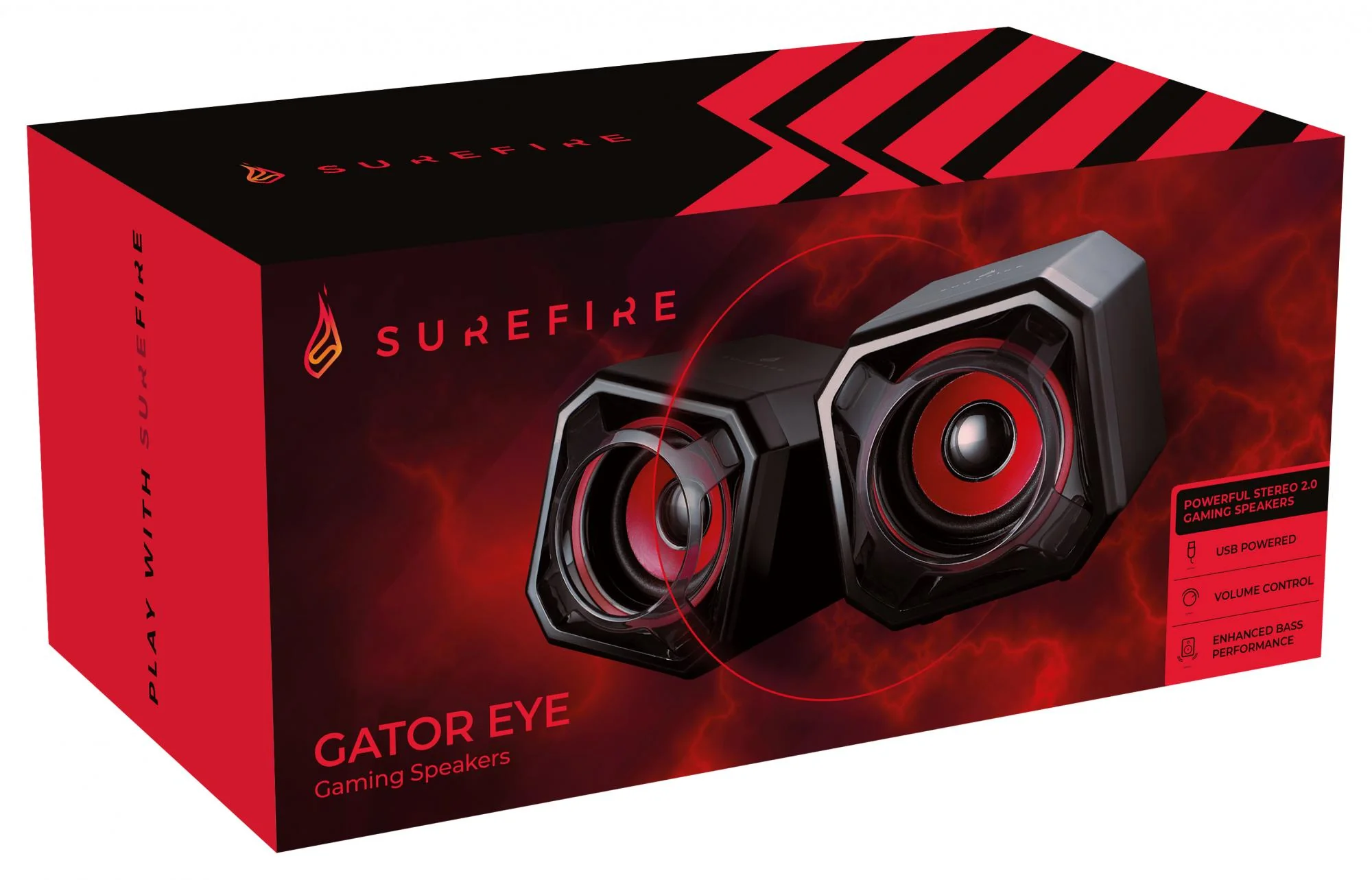 SUREFIRE - Gator Eye Gaming Højttaler. Rød