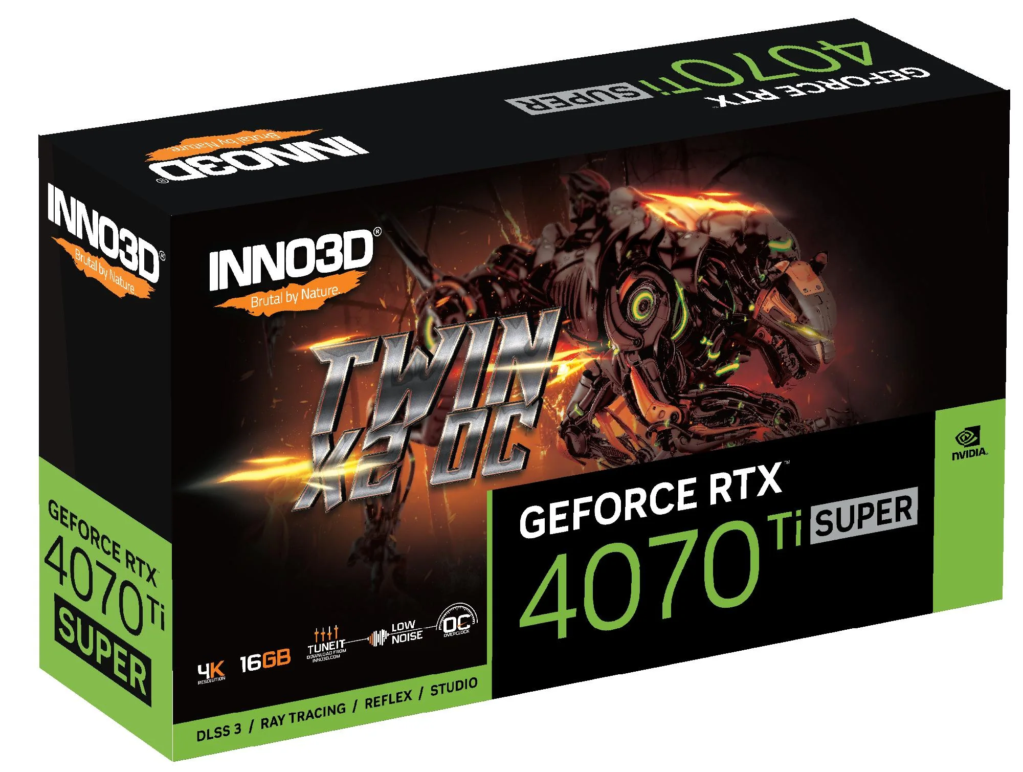 INNO3D GeForce RTX 4070 Ti SUPER TWIN X2 OC. graphics card (DLSS 3. 3x DisplayPort. 1x HDMI 2.1a)