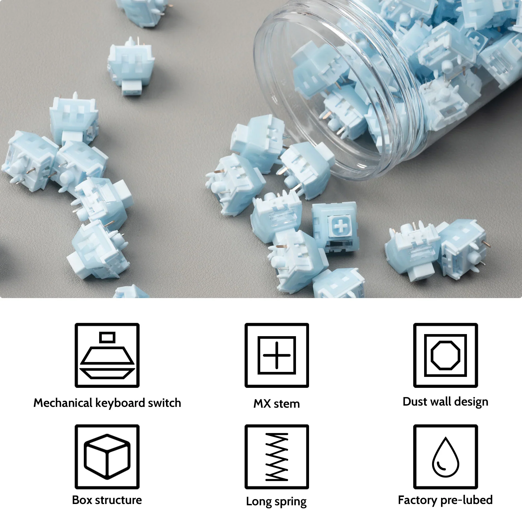 Ducky Switch Kit Kailh Box Winter (110stk) - Tactile | 3.6mm Travel | 55g Actuation