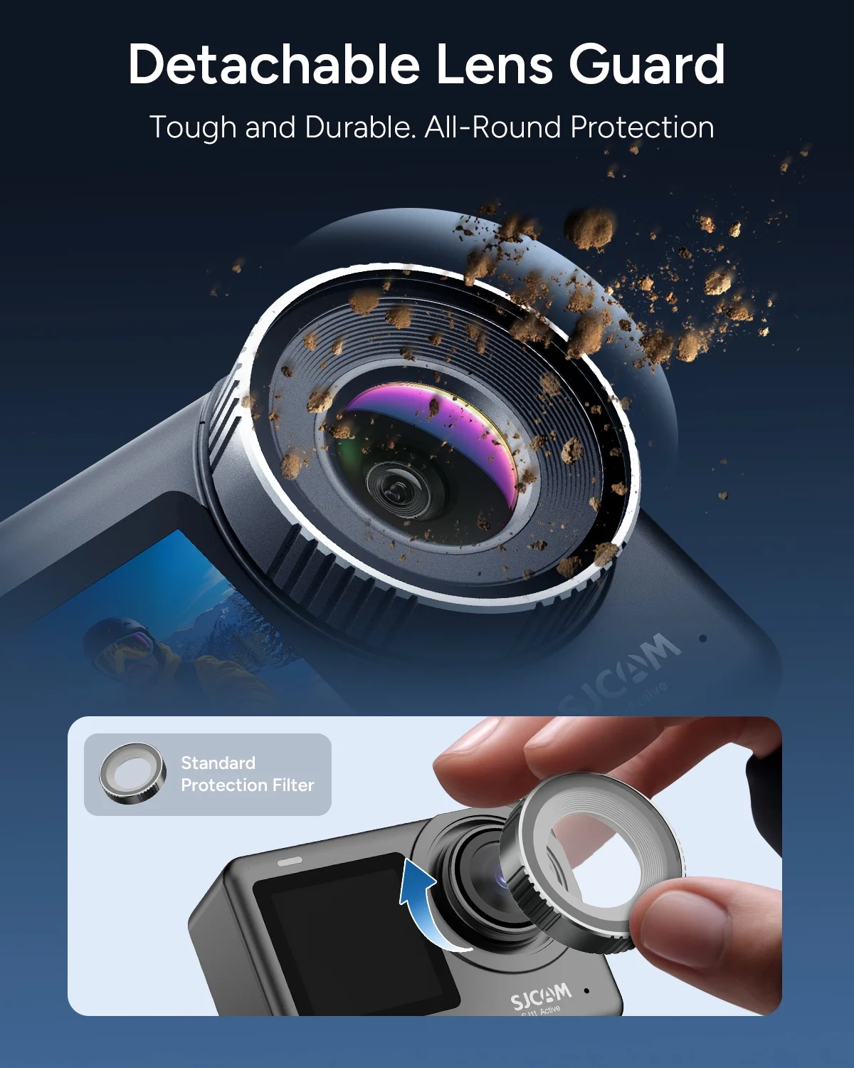 SJCAM SJ11 4K Action Camera with OIS+EIS Stabilization - 98FT Waterproof Underwater Camera for Motorcycle, Helmet, Sports - 5G WiFi, Remote Control, Ultra Wide Angle, Active HDR