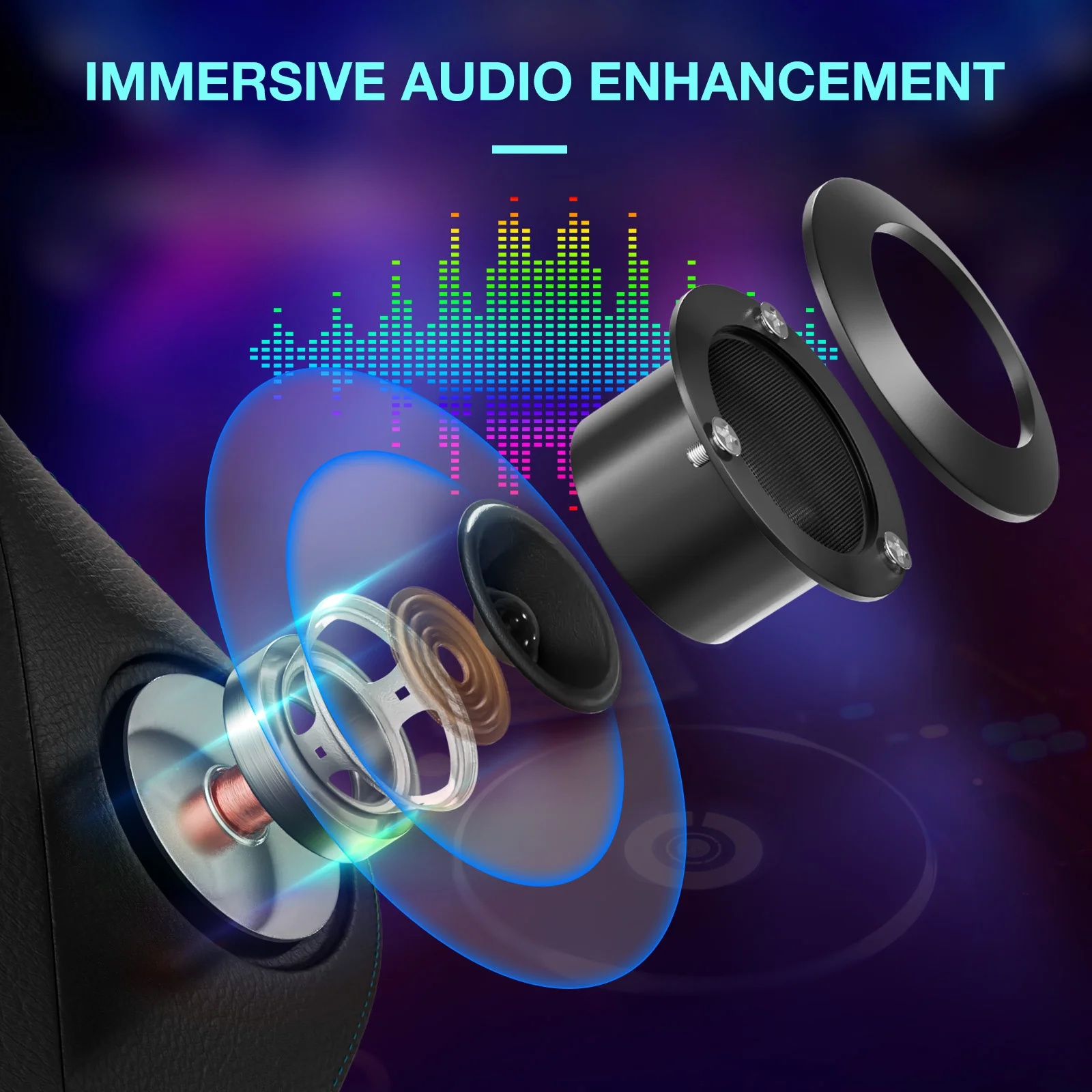 HOFFREE Big and Tall Gaming Chair with Speakers and RGB Lights, Gamer Chair with Footrest, Lumbar Support Height Adjustable 360-Swivel Seat and Headrest for Adults, 400lbs