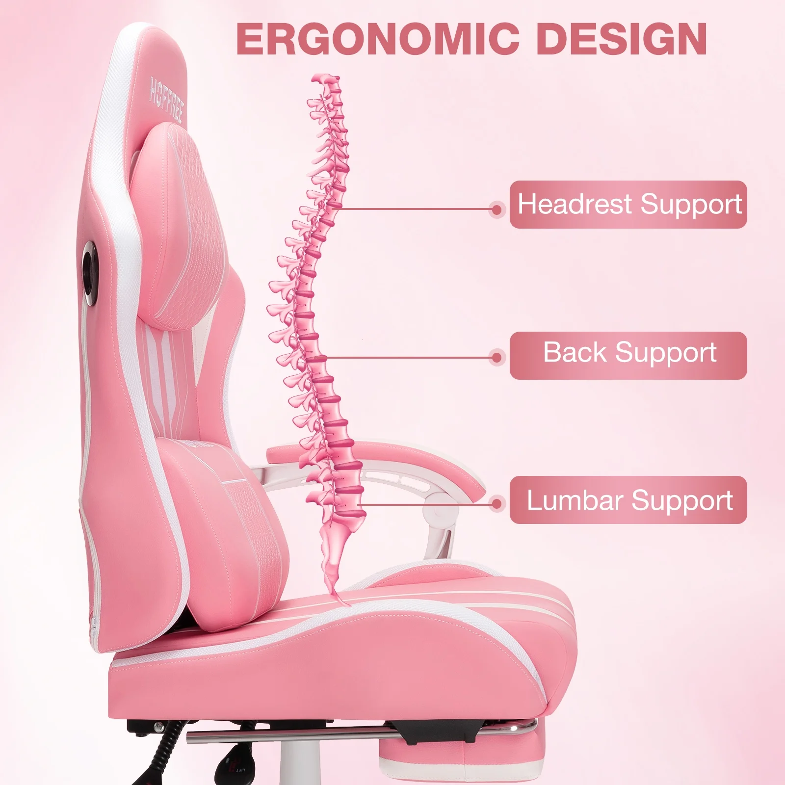 Hoffree Gaming Chair with Bluetooth Speakers Big and Tall Gamer Chair with Footrest and Massage Game Chair with Lumbar Support and 360-Swivel Seat and Headrest for Adults, 400lbs