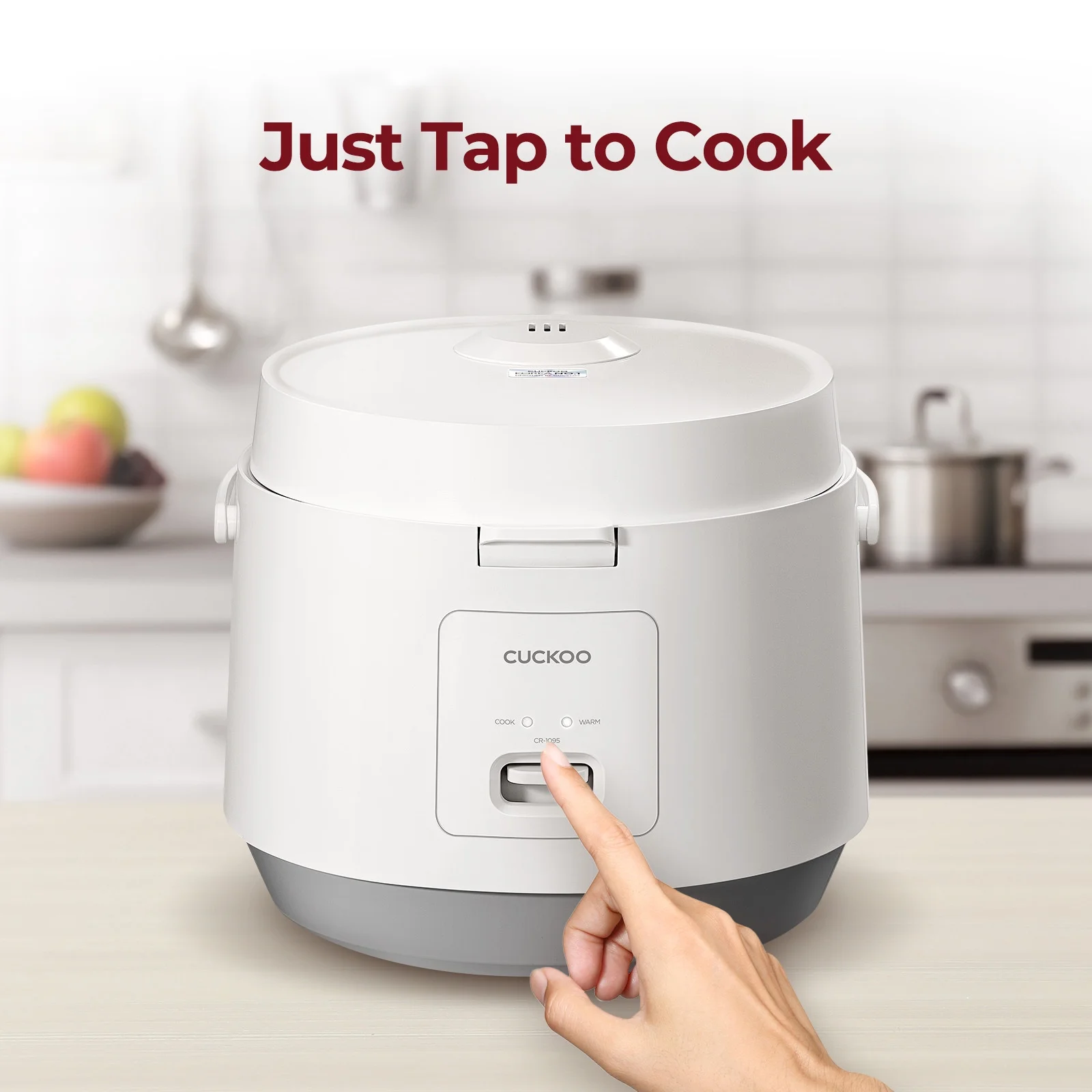 Cuckoo Rice Cooker 20 Cups Cooked Warmer with Nonstick Pot Easy Switch Start White (CR-1095)