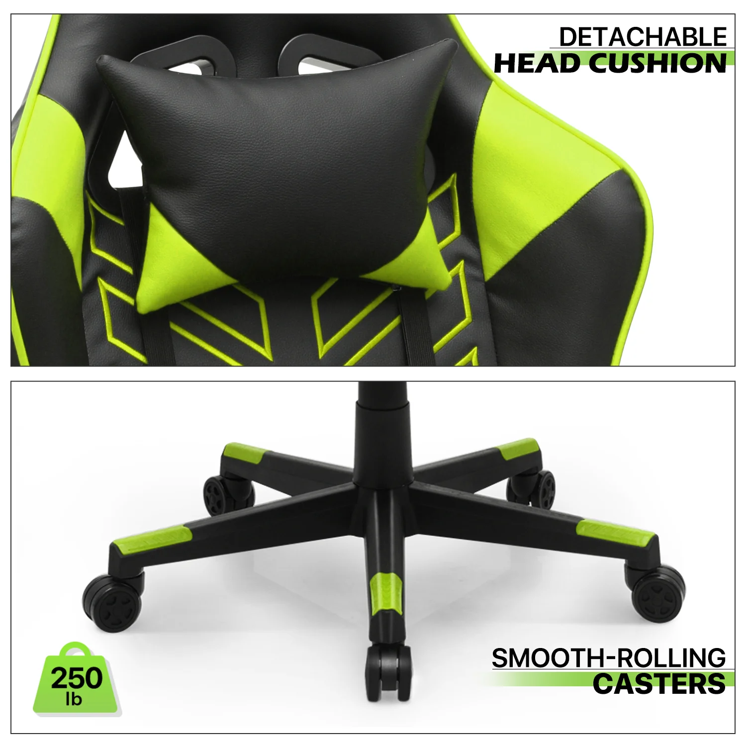 Magshion Ergonomic Gaming Chair, Comfortable Gaming Chair, Computer Chair Leather Desk Chair Adjustable Swivel Gaming Office Chair, Blue