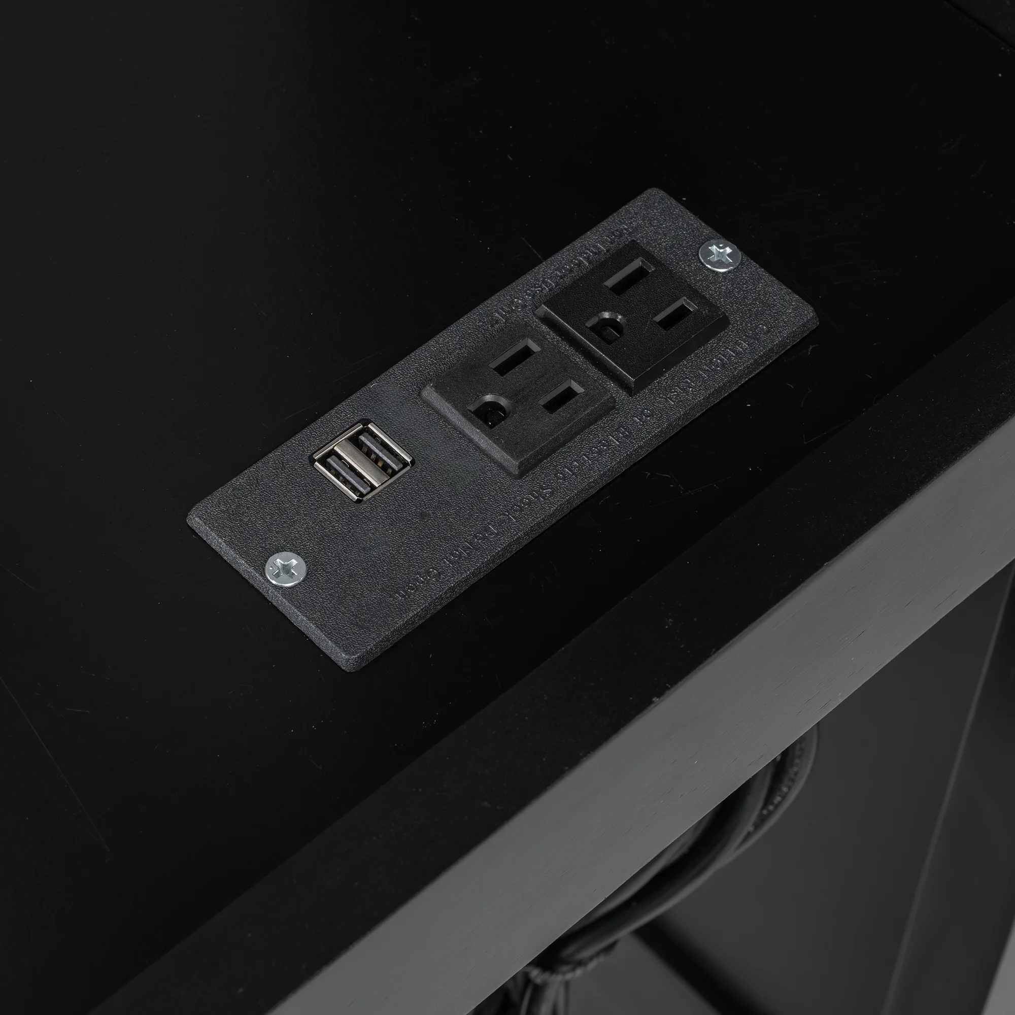 Euroco Wood Full Size Loft Bed with Desk and Shelves, Gaming Bunk Bed with LED Light and USB Charging, Black