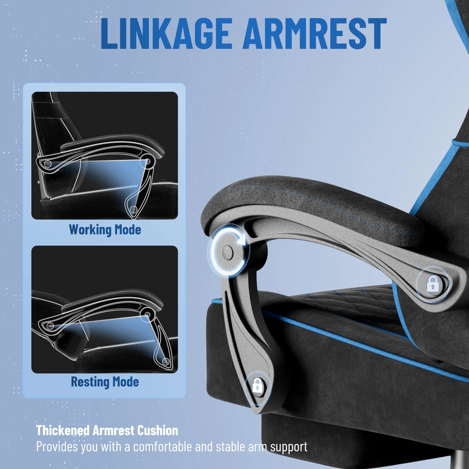 SOONTRANS Gaming Chair for Adults, Velvet Fabric High Back Comfortable Video Game Chair with Footrest and Massage Lumbar Cushion, Racing Computer Desk Chair, Ergonomic Gamer Chair, Black/Grey